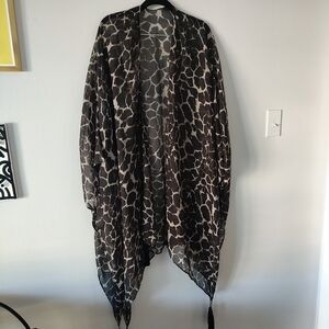 Animal Print Sheer Kimono